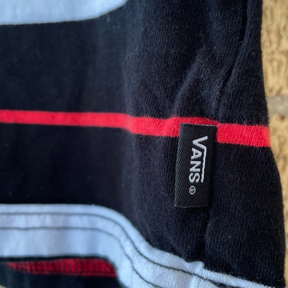 Vans Men’s Bedford Striped Pocket T-Shirt with Black Red White Size L - Picture 7 of 7